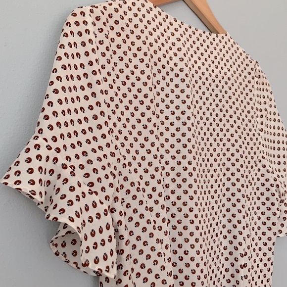 ARTLOVE Paris • Short Flutter Sleeve Tie Back Geometric Print Dress Size Small - Picture 9 of 12